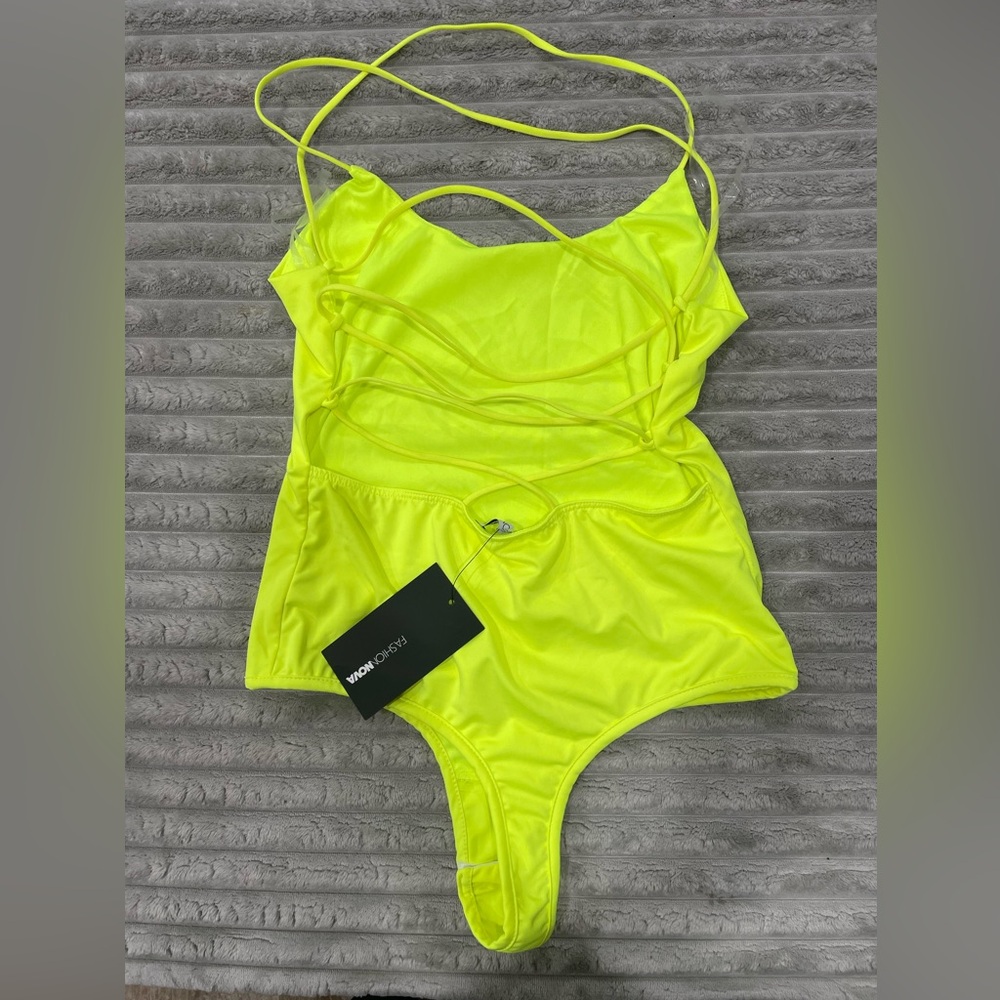 Fashion Nova Vibrant Yellow Bodysuit
